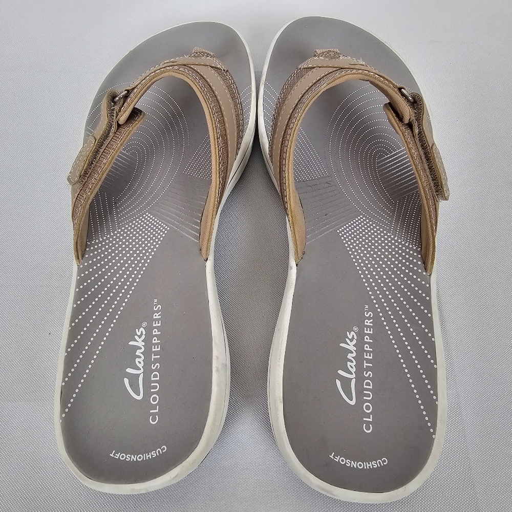 Clarks Cloudsteppers Breeze Sea Thong Sandals Size 9 Comfort Cushioned - Picture 5 of 14